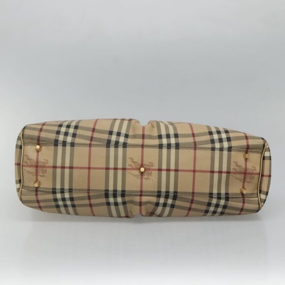 BURBERRY Nova Check Tote Bag PVC Beige Gold Auth 116135 - Picture 6 of 16